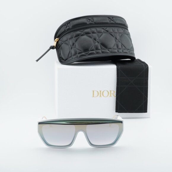 Dior DIORCLUB M7U 51A5 Shield Sunglasses - White/Mirror main image 7